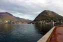 Olaszország, Lugano, víz, tó, hó, hegyek, havas hegycsúcs